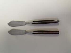 Vintage Stainless Japan Mid-Century Modern Butter Spreaders, Set of 2
